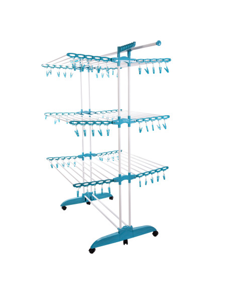 Tendedero Vertical BeproHome Tendospazio Supra Plegable 42 Metros 40 kg de ropa con 72 pinzas facil de mover Convertible