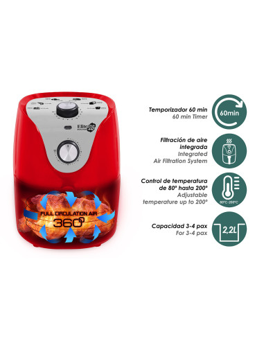 Freidora sin Aceite EliteFry 2,1L | Cocina Saludable con Tecnología Flow~AirFry