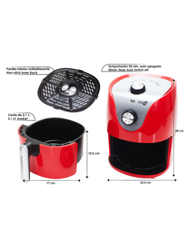 Freidora sin Aceite EliteFry 2,1L | Cocina Saludable con Tecnología Flow~AirFry