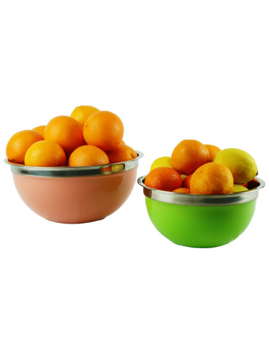 Juego de 5 Cuencos Bepro Chef Colors de Acero Inoxidable con Tapa | Para Cocina y Repostería de Acero Inoxidable con Tapa