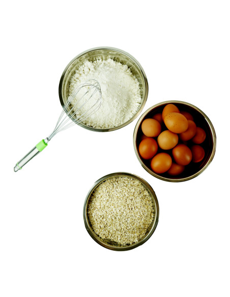 Juego de 5 Cuencos Bepro Chef Colors de Acero Inoxidable con Tapa | Para Cocina y Repostería de Acero Inoxidable con Tapa