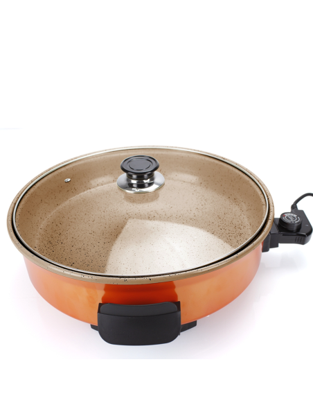 Grill Eléctrico Pizza Pan Tekno Cheff Natural Stone Evolution | 40cm diametro 7cm profundo