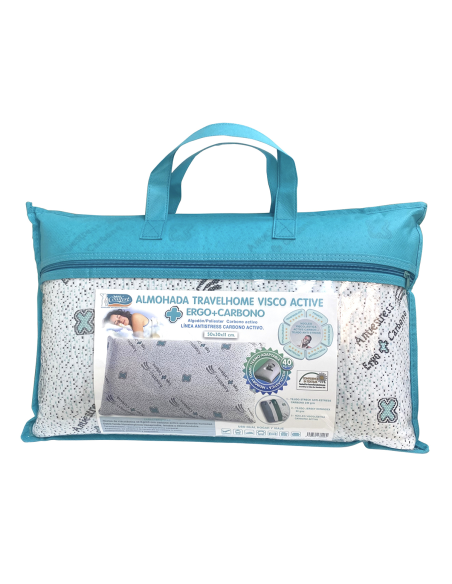 Almohada Viscoelástica con Carbono TravelHome | 50cm para Cama y Viaje